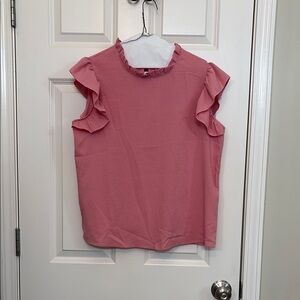Summer Sale: Pink Ruffled Sleeveless Top